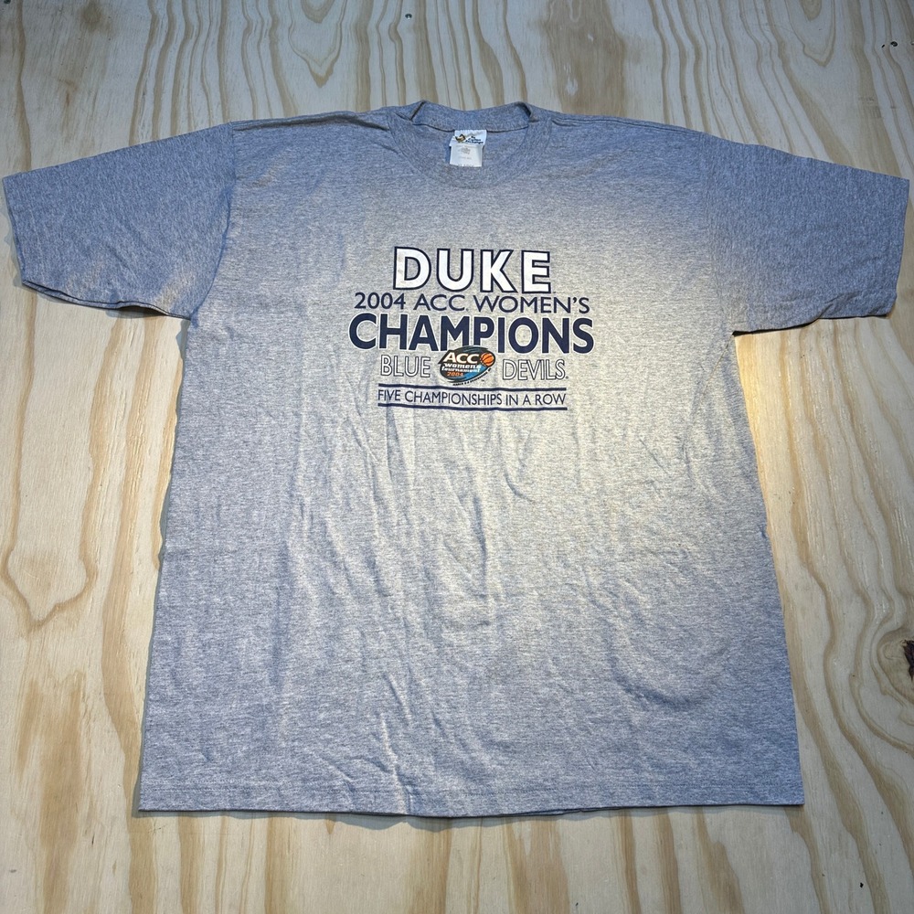 The Cotton Exchange Duke 2004 ACC Women's Champions T-Shirt Gray XL NWT USA